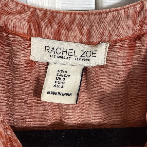 Rachel Zoe Sun Washed Salmon Embroidered Sleeveless Boho Swing Tank Size‎ Small - Picture 8 of 13